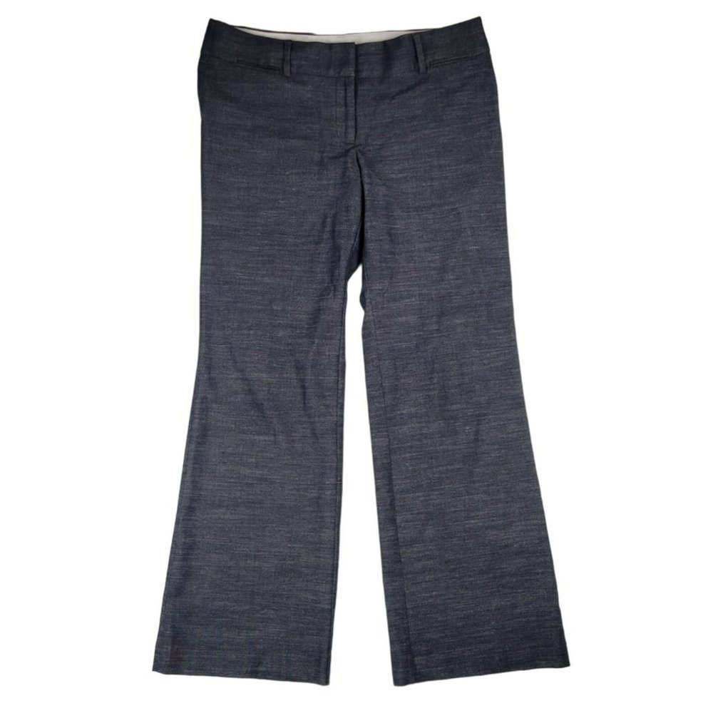Loft Pants Women's Size 12 Dark Blue Stretch Trousers Marisa Fit Wide Leg 359111